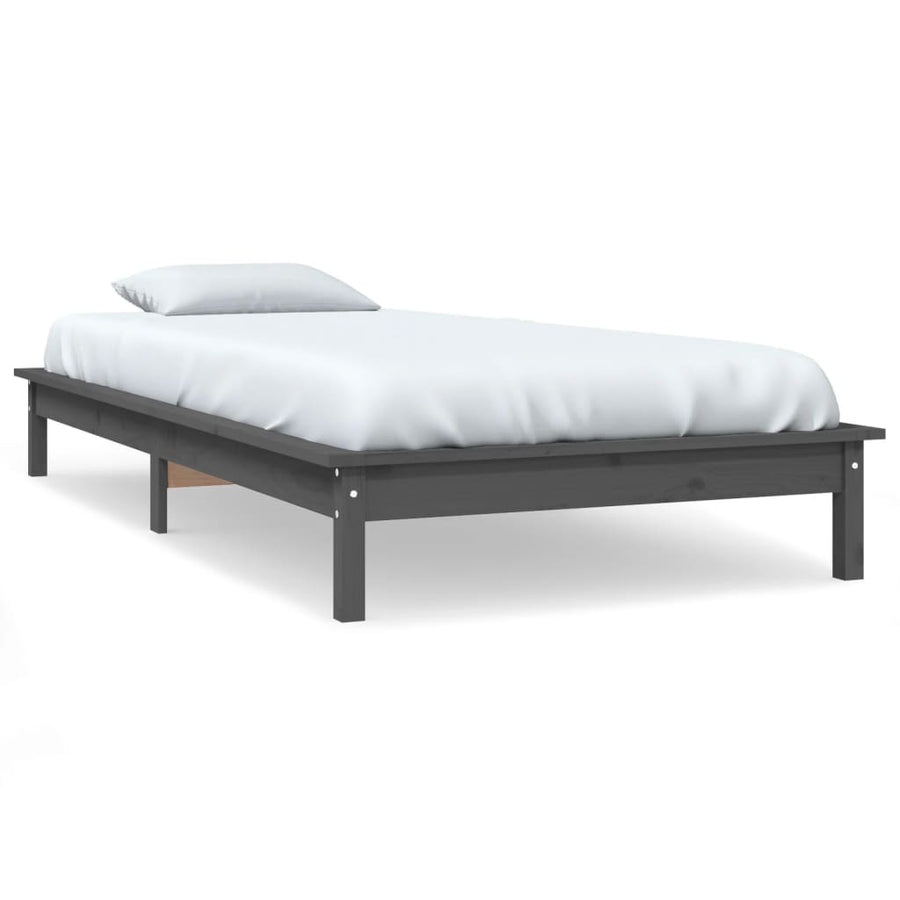 Bedframe Massief Grenenhout 3Ft Single 90 x 190 cm Grijs