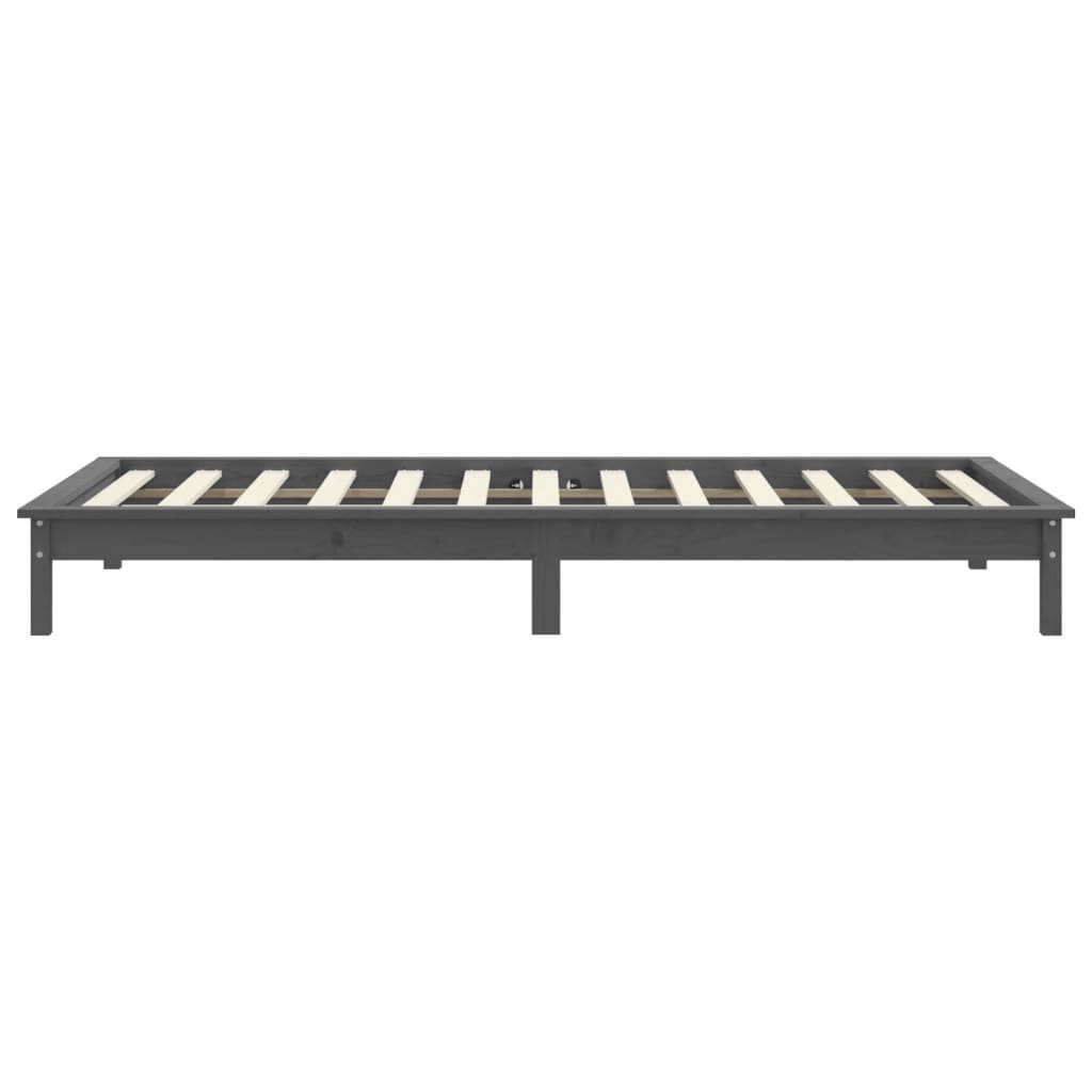 Bedframe Massief Grenenhout 3Ft Single 90 x 190 cm Grijs