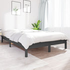 Solid pine bed frame grey 120x190 cm
