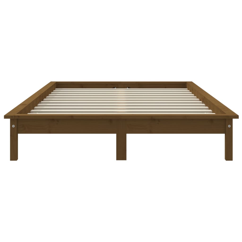 Bedframe Massief Grenenhout 4Ft6 Double 135 x 190 cm Honingbruin