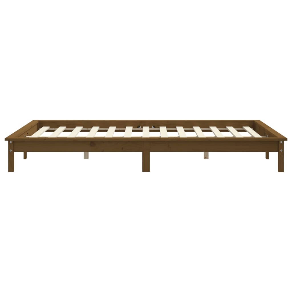 Bedframe Massief Grenenhout 4Ft6 Double 135 x 190 cm Honingbruin