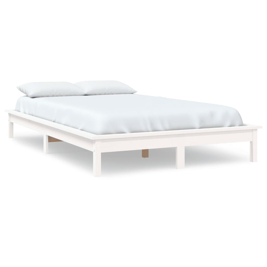 Bedframe Massief Grenenhout 140 x 190 cm Wit