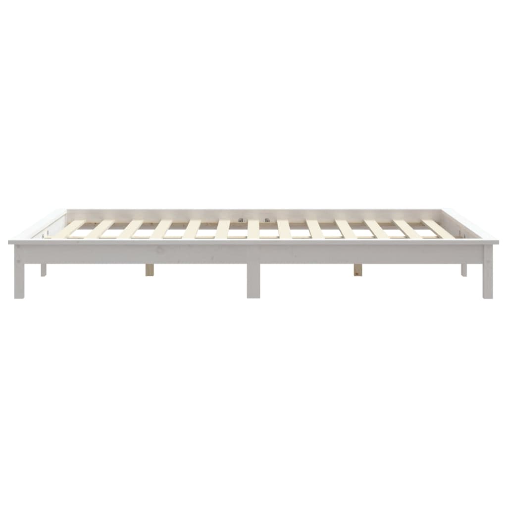 Bedframe Massief Grenenhout 140 x 190 cm Wit