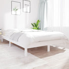 Bed frame without mattress solid pine wood white 140x190 cm