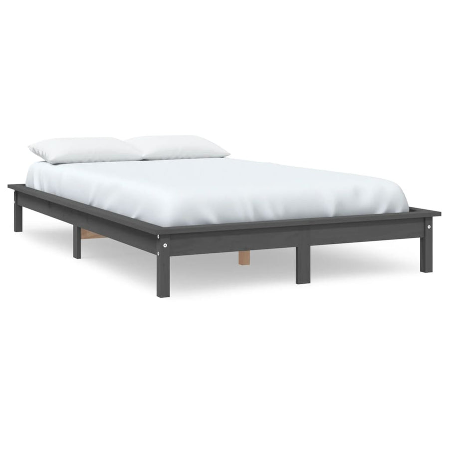 Bedframe Massief Grenenhout 140 x 190 cm Grijs