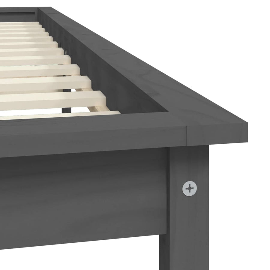 Bedframe Massief Grenenhout 140 x 190 cm Grijs