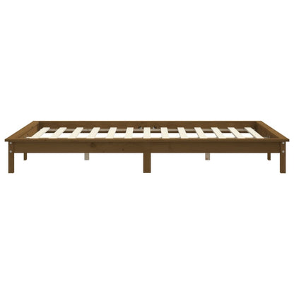Bedframe Massief Grenenhout 140 x 190 cm Honingbruin