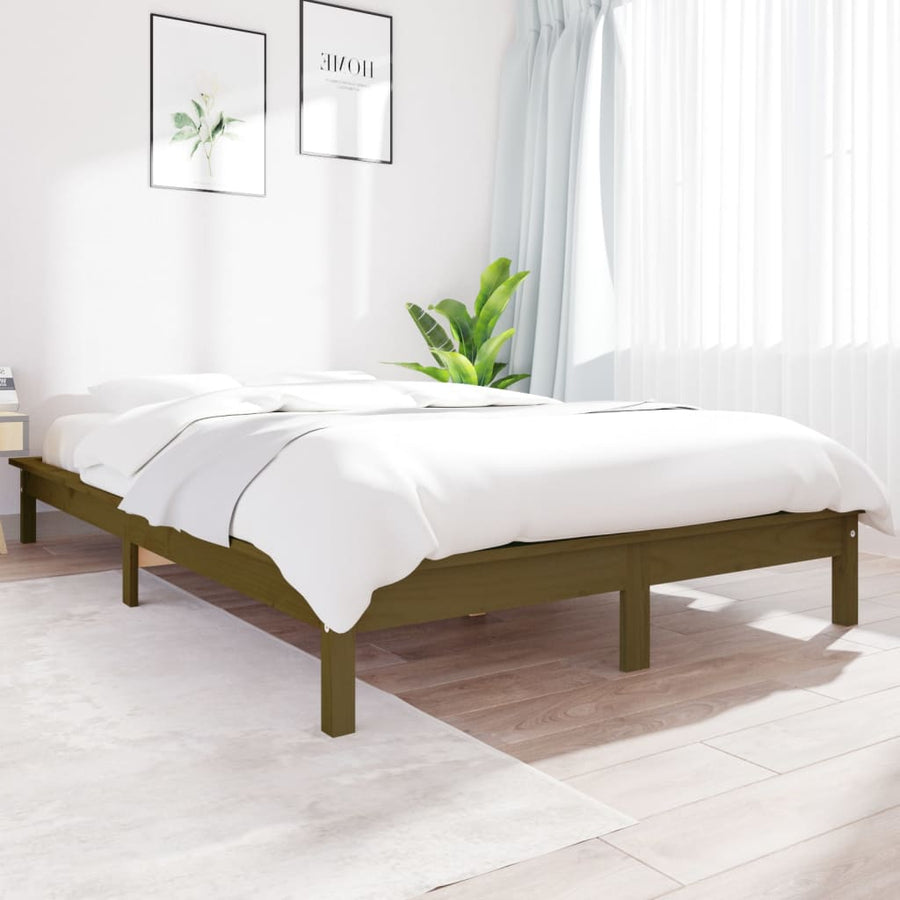 Bedframe Massief Grenenhout 140 x 190 cm Honingbruin