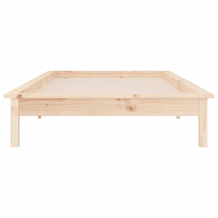 Bedframe Led Massief Hout 90X200 Cm