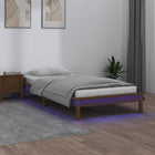Bedframe massief hout honingbruin 90x200 cm LED
