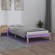 LED Solid Wood Bed Frame 100x200 cm