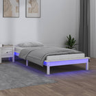 Bedframe Led Massief Hout Wit 100X200 Cm