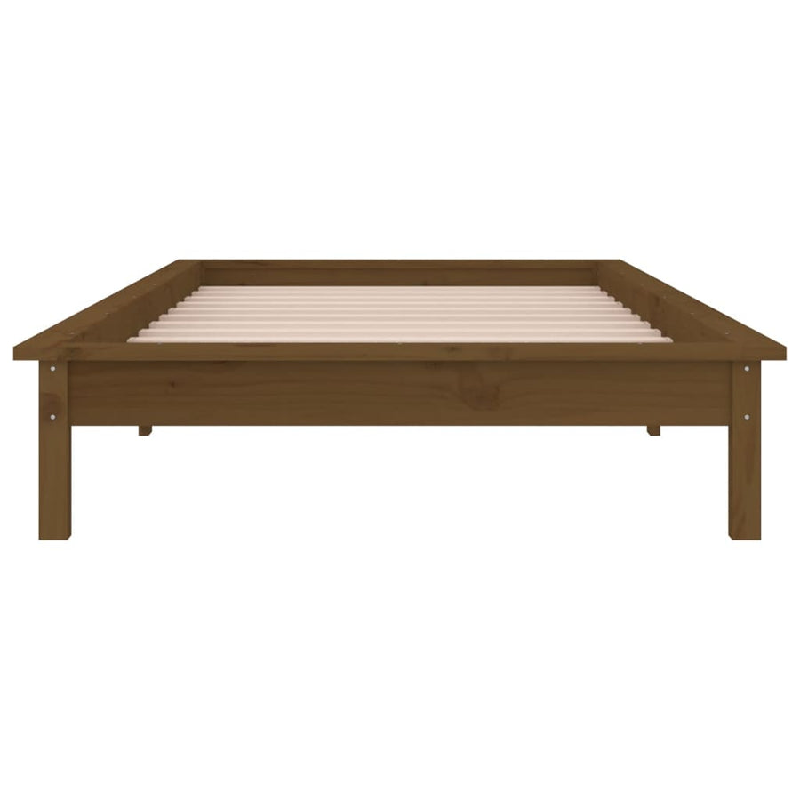 Bedframe Led Massief Hout Honingbruin 100X200 Cm