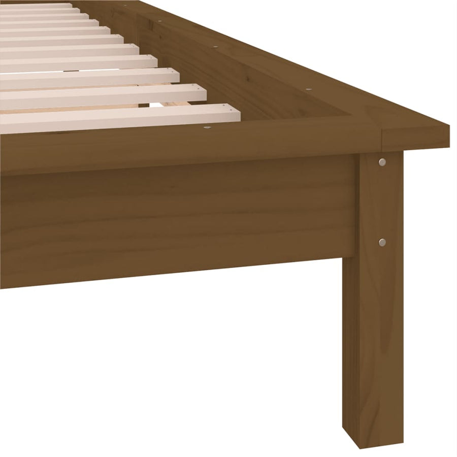 Bedframe Led Massief Hout Honingbruin 100X200 Cm