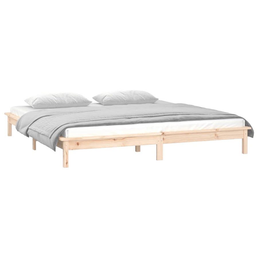 Bedframe Led Massief Hout 120X200 Cm
