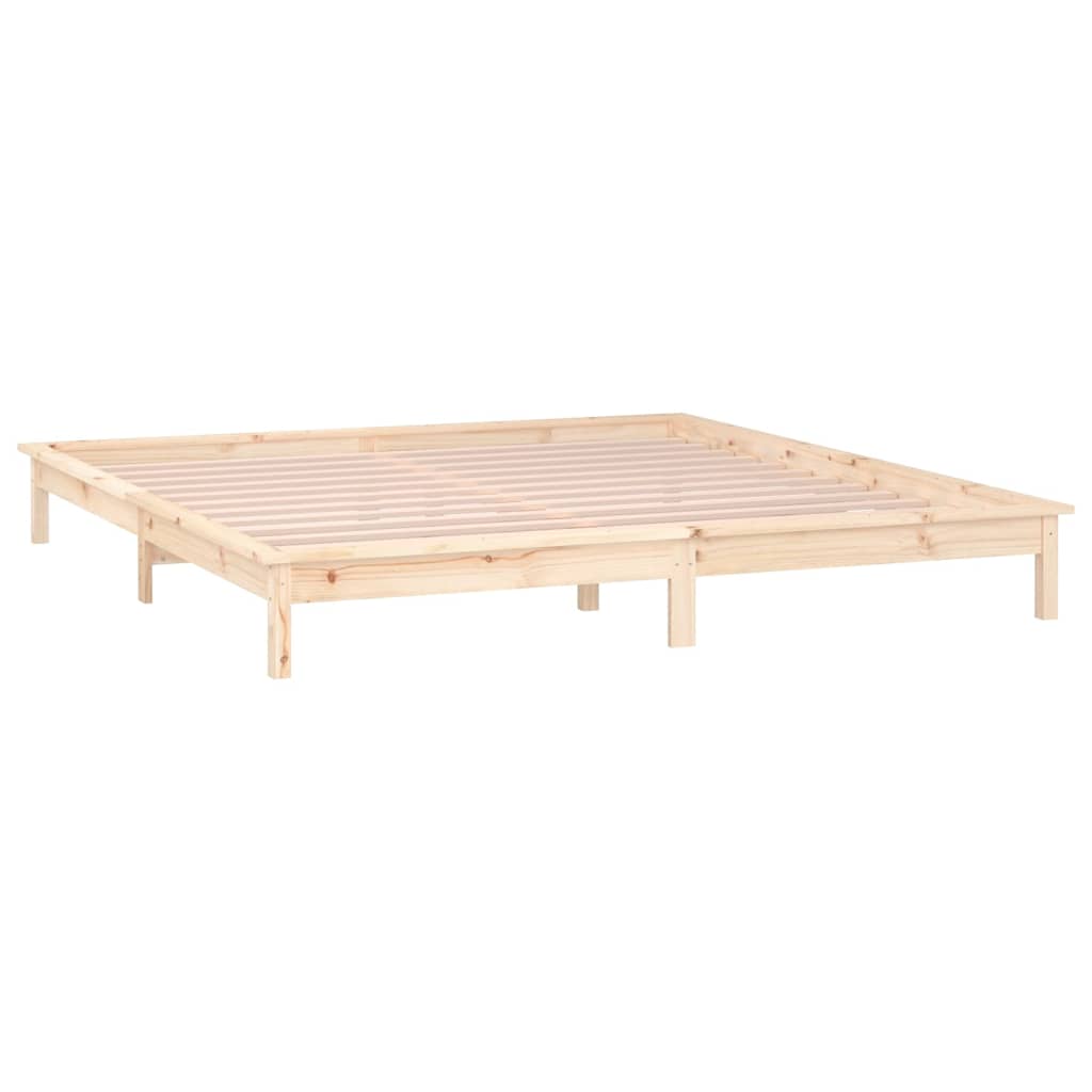 Bedframe Led Massief Hout 140X200 Cm