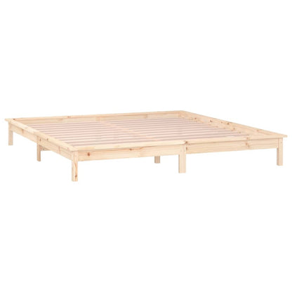 Bedframe Led Massief Hout 140X200 Cm