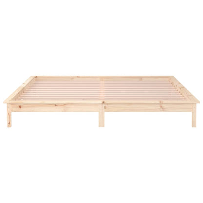 Bedframe Led Massief Hout 140X200 Cm
