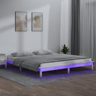 Bedframe massief hout wit 140x200 cm met LED
