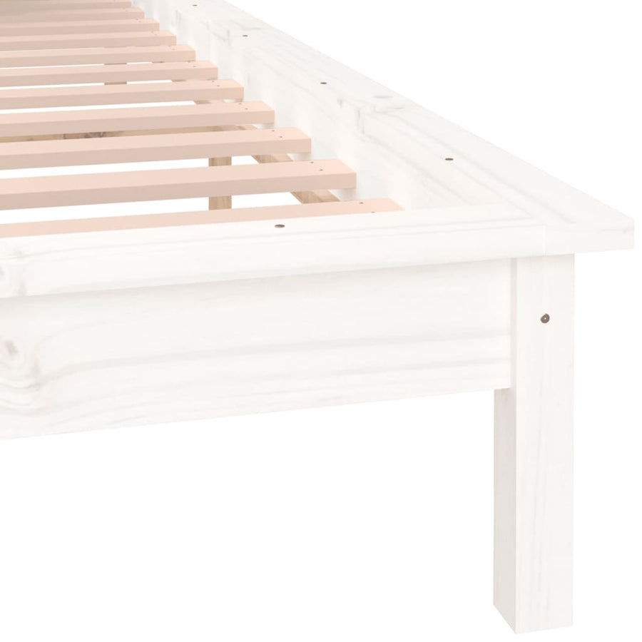 Bedframe Led Massief Hout 180 x 200 cm Wit