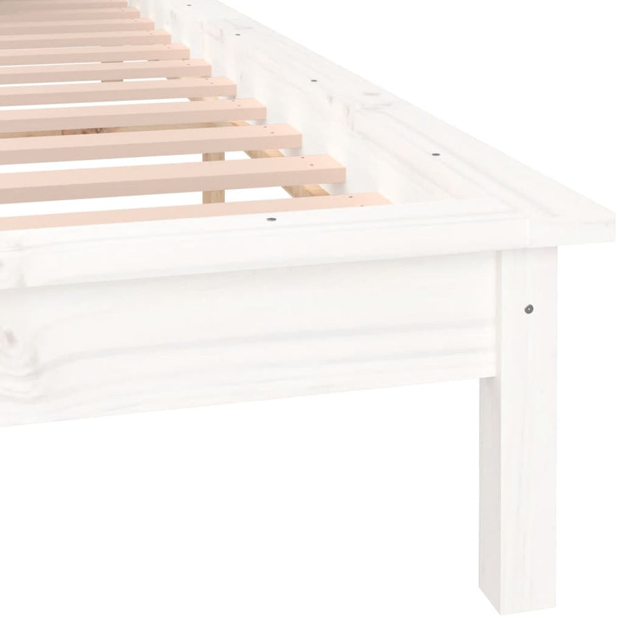 Bedframe Led Massief Hout Wit 200X200 Cm
