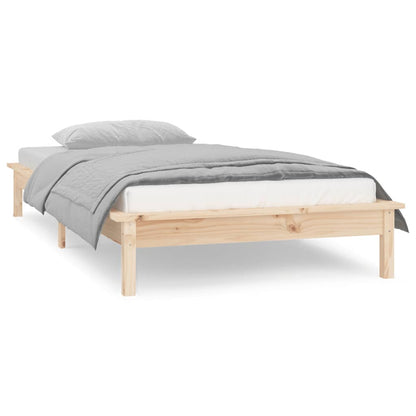 Bedframe LED massief hout 75x190 cm 2FT6