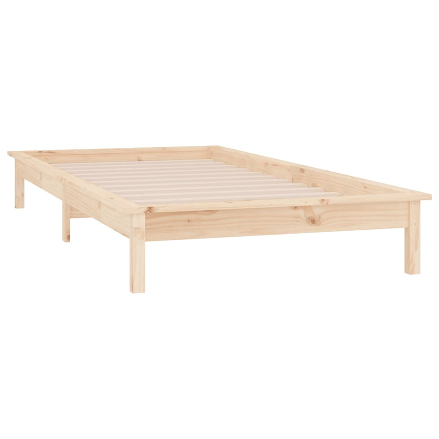 Bedframe LED massief hout 75x190 cm 2FT6