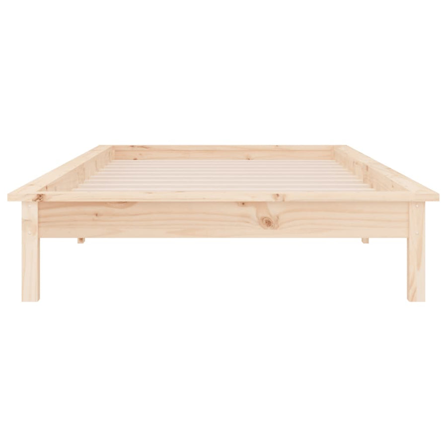 Bedframe LED massief hout 75x190 cm 2FT6
