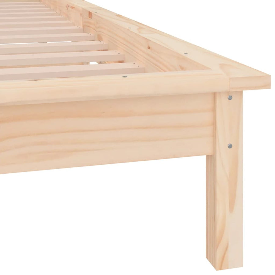 Bedframe LED massief hout 75x190 cm 2FT6