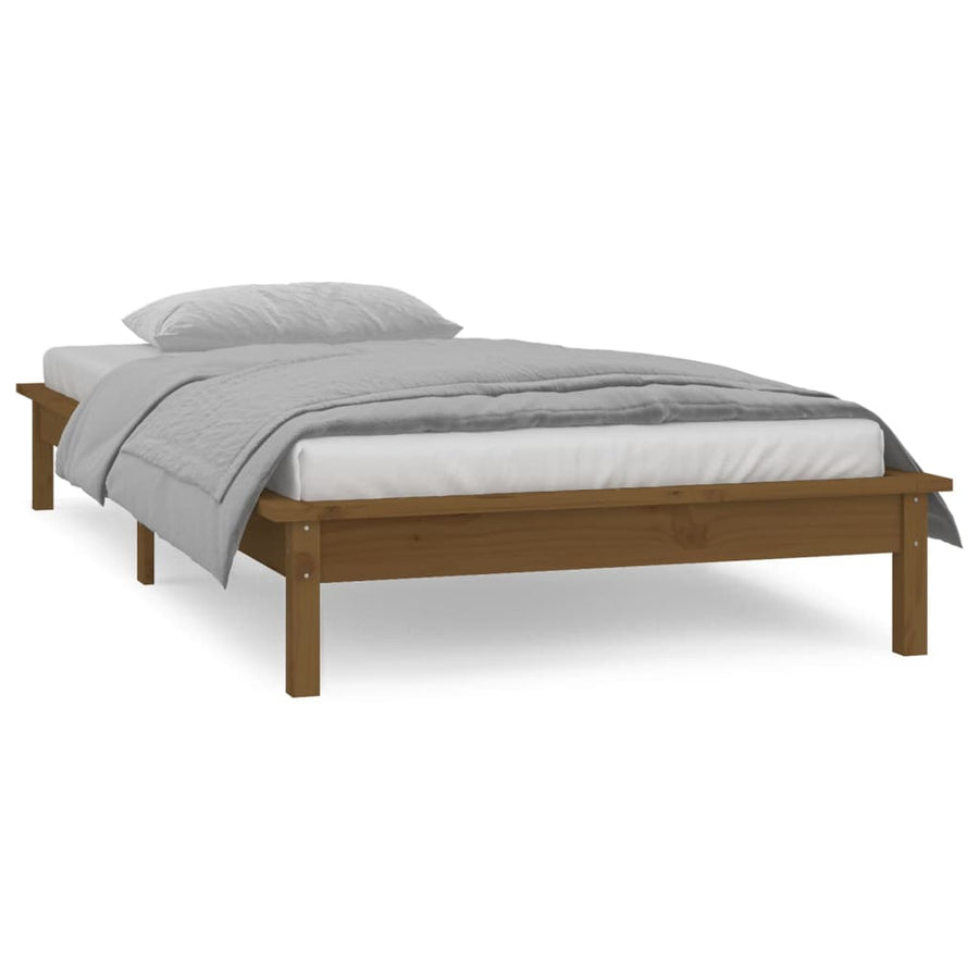 Bedframe Led Hout Honingbruin 75X190 Cm 2Ft6 Small Single