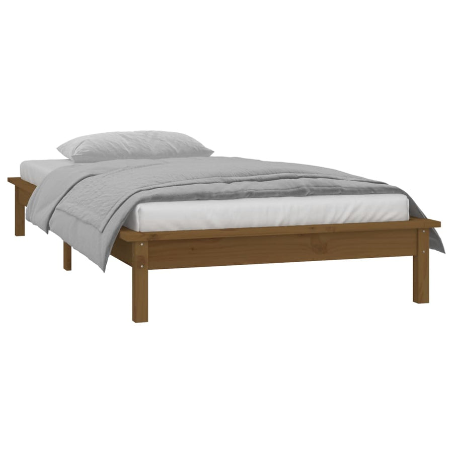 Bedframe Led Hout Honingbruin 75X190 Cm 2Ft6 Small Single