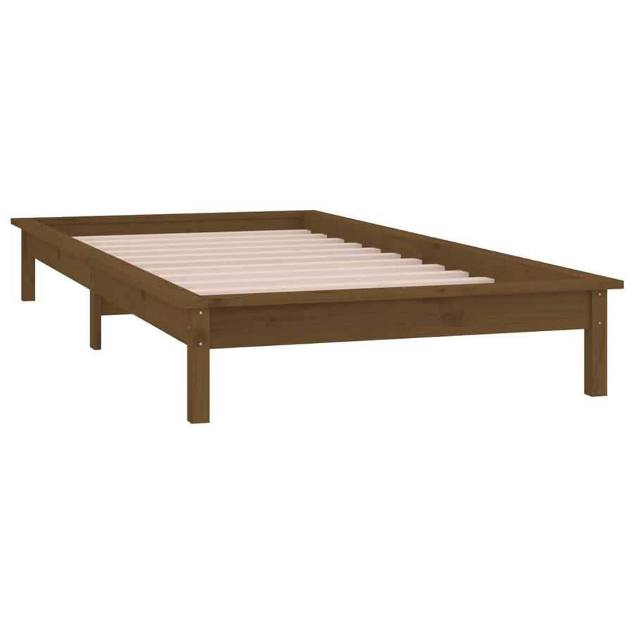 Bedframe Led Hout Honingbruin 75X190 Cm 2Ft6 Small Single