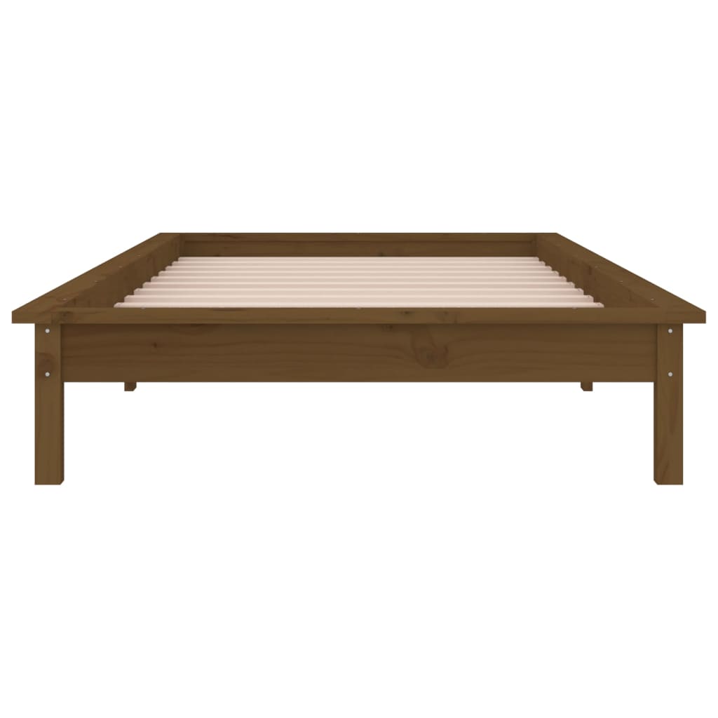 Bedframe Led Hout Honingbruin 75X190 Cm 2Ft6 Small Single