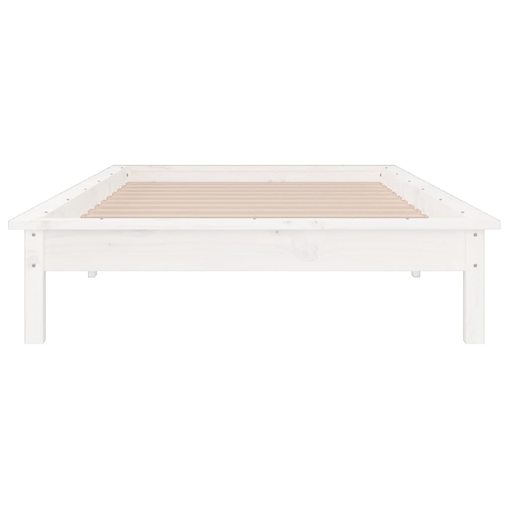 Bedframe Led Massief Hout 90 x 190 cm Wit