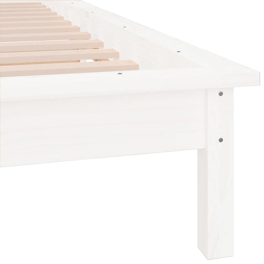Bedframe Led Massief Hout 90 x 190 cm Wit