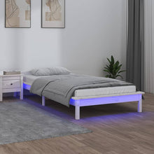 Bedframe Led Massief Hout 90 x 190 cm Wit