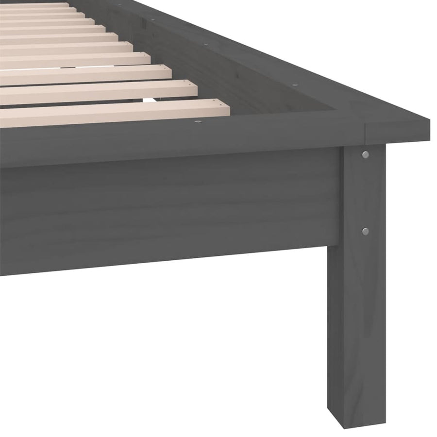 Bedframe Led Massief Hout Grijs 90X190 Cm Single