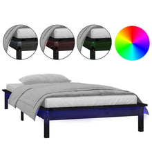 Bedframe Led Massief Hout Zwart 90X190 Cm 3Ft Single