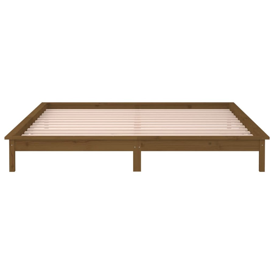 Bedframe Led Hout Honingbruin 120X190 Cm 4Ft Small Double