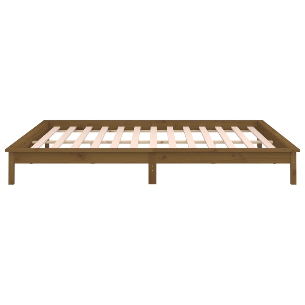 Bedframe Led Hout Honingbruin 120X190 Cm 4Ft Small Double
