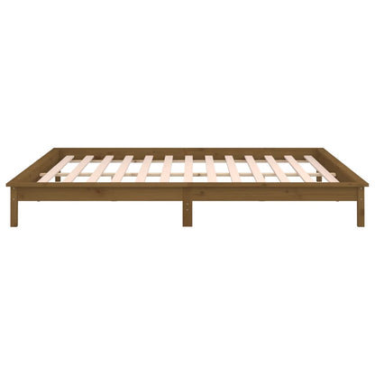 Bedframe Led Hout Honingbruin 120X190 Cm 4Ft Small Double