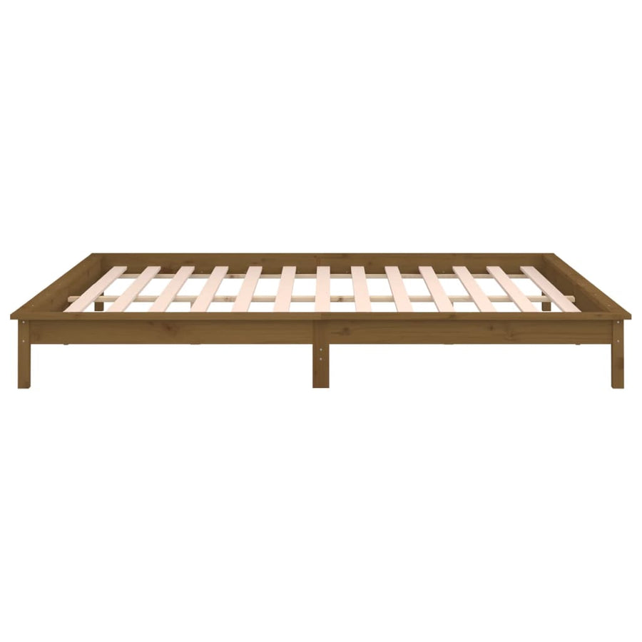 Bedframe Led Hout Honingbruin 120X190 Cm 4Ft Small Double