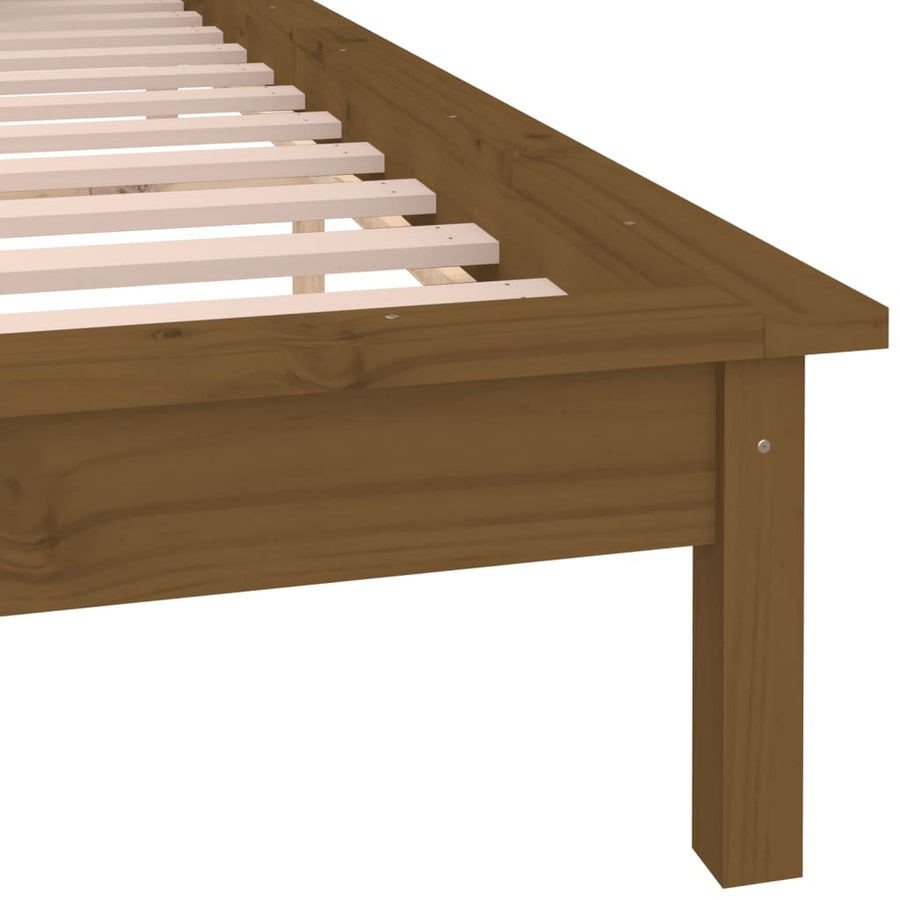 Bedframe Led Hout Honingbruin 120X190 Cm 4Ft Small Double