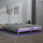 Bedframe massief hout 140x190 cm LED