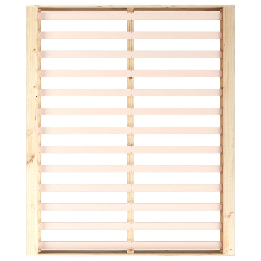 Bedframe Massief Hout 200 x 200 cm Naturel