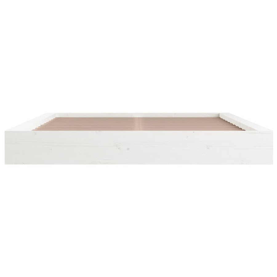 Bedframe Massief Hout 200 x 200 cm Wit