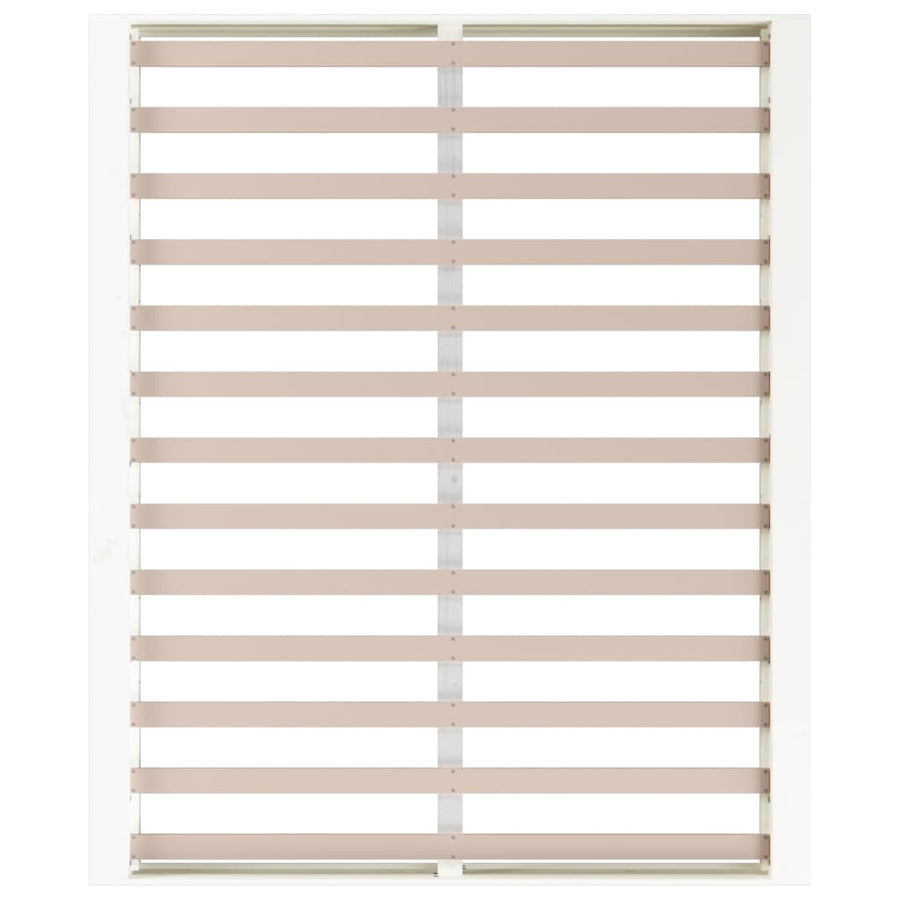 Bedframe Massief Hout 200 x 200 cm Wit