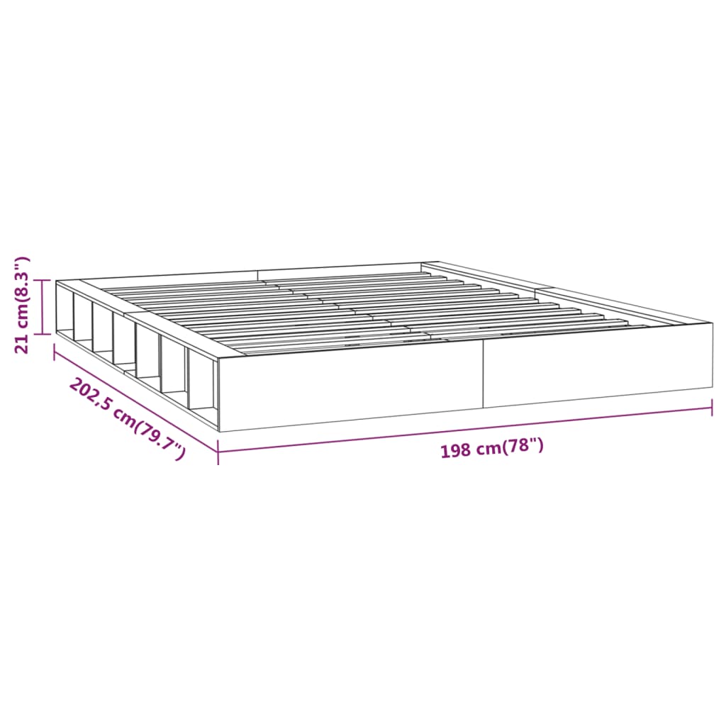 Bedframe massief hout wit 180x200 cm 6FT Super King 180 x 200 cm Wit