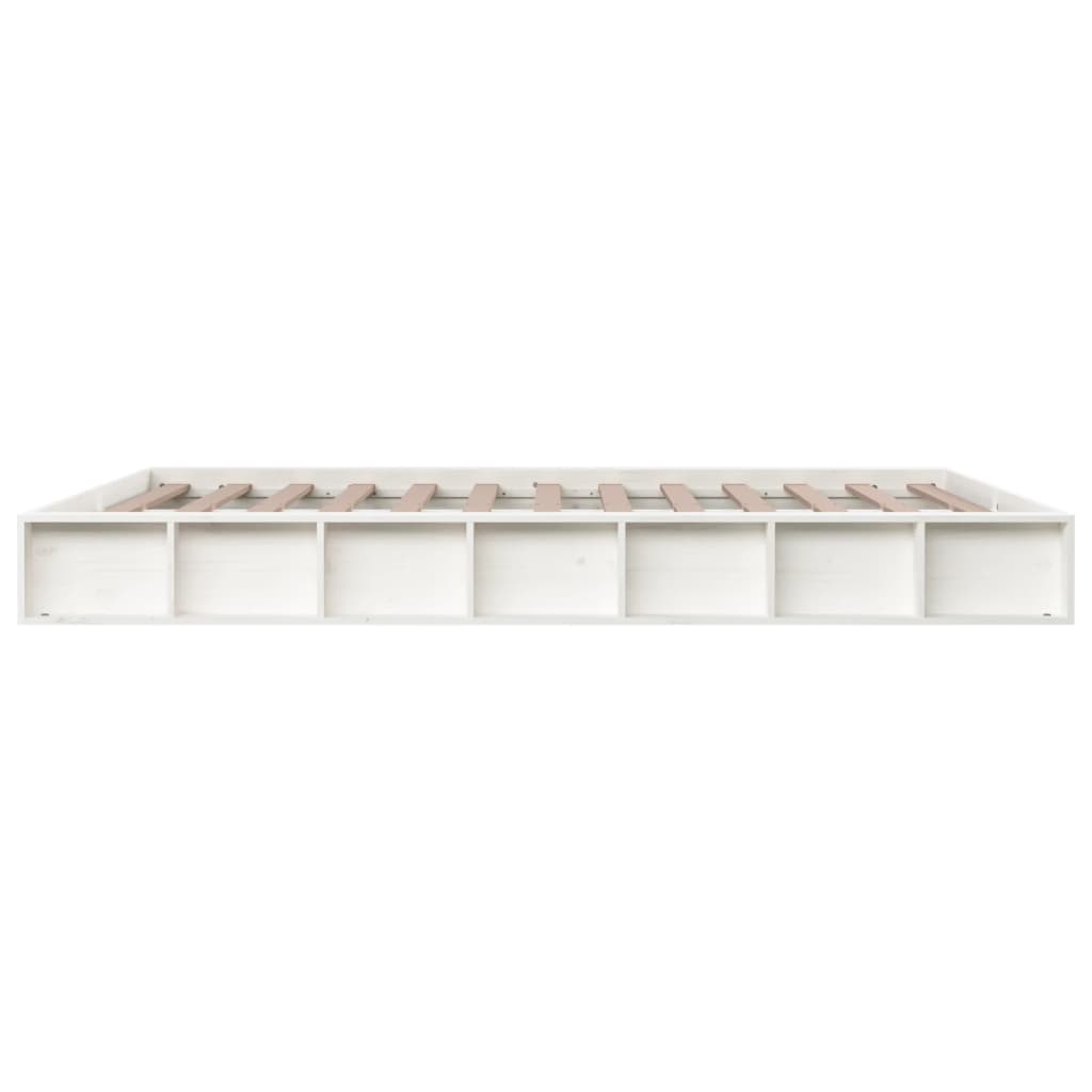 Bedframe Massief Hout 160 x 200 cm Wit
