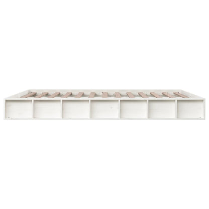 Bedframe Massief Hout 160 x 200 cm Wit